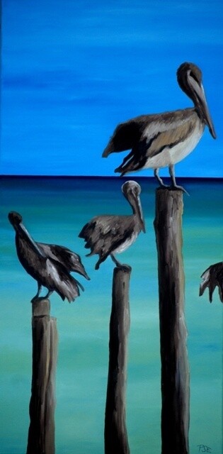 Painting titled "Key Biscayne" by Peter Seminck, Original Artwork, Oil