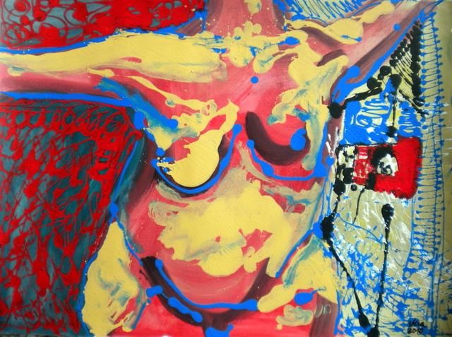 Painting titled "Swiming no.1" by Vera, Original Artwork, Oil