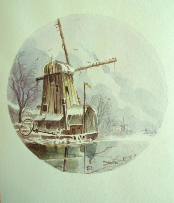 Ζωγραφική με τίτλο "Steamboot stokt in…" από Peter Meuleners, Αυθεντικά έργα τέχνης, Λάδι