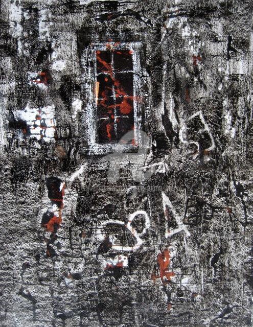 Peinture intitulée "Le Mur" par Anne-Marie Mary, Œuvre d'art originale, Acrylique Monté sur Panneau de bois