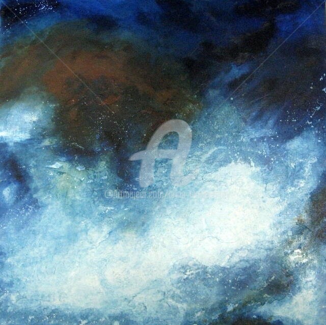 Peinture intitulée "Embruns" par Anne-Marie Mary, Œuvre d'art originale, Huile Monté sur Châssis en bois
