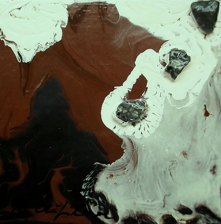 Peinture intitulée "Status Quo 2 10x10cm" par Nathalia Chipilova, Œuvre d'art originale, Acrylique