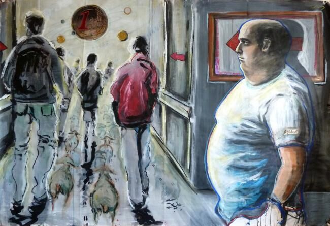 La danse des moutons 绘画, 47.2x68.1 in