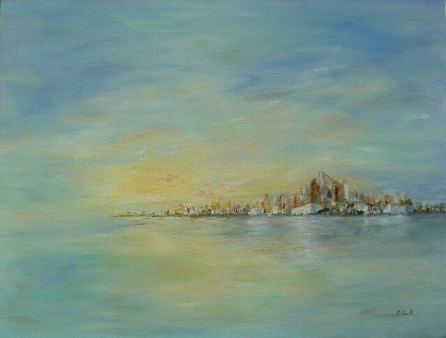 Peinture intitulée "La Promesse de l'Au…" par Elisa Cook Benbassat Bassat, Œuvre d'art originale, Autre