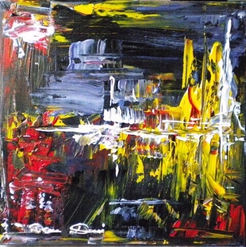 Painting titled "les mondes futurs" by Dam Domido, Original Artwork, Oil