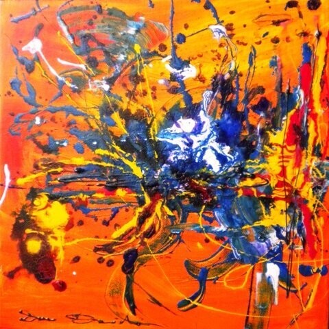 Painting titled "l'étoile Hölderlin" by Dam Domido, Original Artwork, Oil