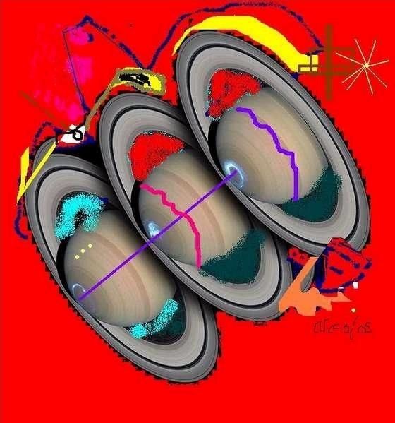 Digital Arts titled "Saturn - 1" by Nick Mancuso, Original Artwork, Digital Painting