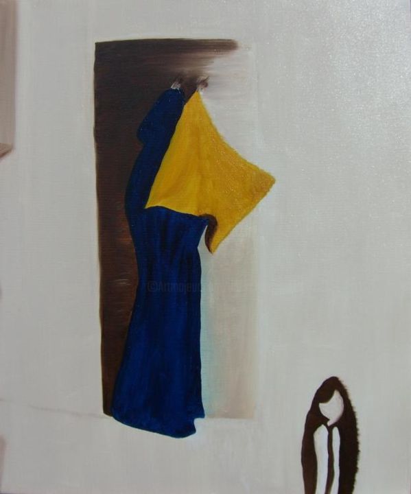 Schilderij getiteld "CACHE-CACHE" door Dany Champeme, Origineel Kunstwerk, Olie