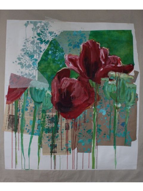 Peinture intitulée "coquelicot3" par Patrice Monnerie, Œuvre d'art originale