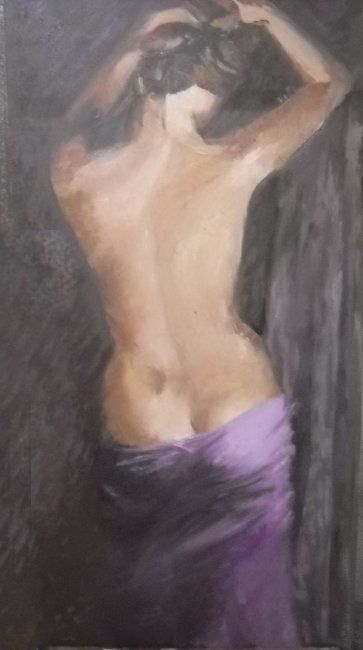 "donna che si pettina" başlıklı Tablo Giò Pighetti tarafından, Orijinal sanat