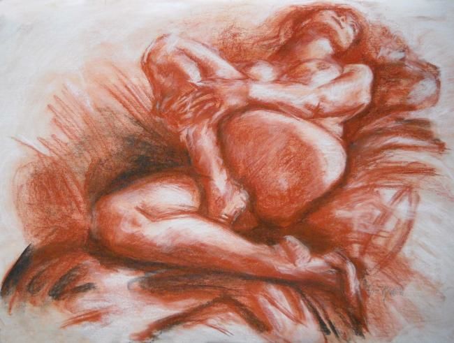 "donna sanguigna" başlıklı Tablo Giò Pighetti tarafından, Orijinal sanat