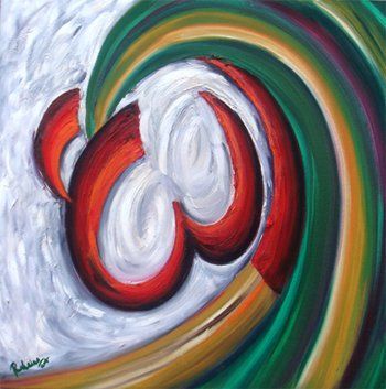 Painting titled "Calligraphy Paintin…" by Ruhaina Qureshi, Original Artwork, Oil