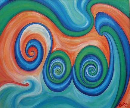 Painting titled "Allah_rounds_n_roun…" by Ruhaina Qureshi, Original Artwork