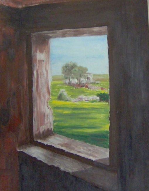 "A window" başlıklı Tablo Ljiljana Smoljan tarafından, Orijinal sanat, Petrol
