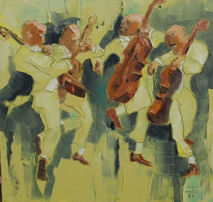 Violoncelles et claquettes(11-41) 绘画, 39.4x39.4 in