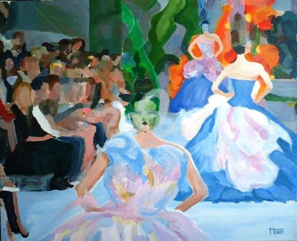 Peinture intitulée "Le défilé de mode" par Desnoyers, Œuvre d'art originale, Acrylique