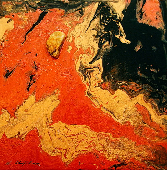 Peinture intitulée "Initio 4 30x30 cm" par Nathalia Chipilova, Œuvre d'art originale, Acrylique
