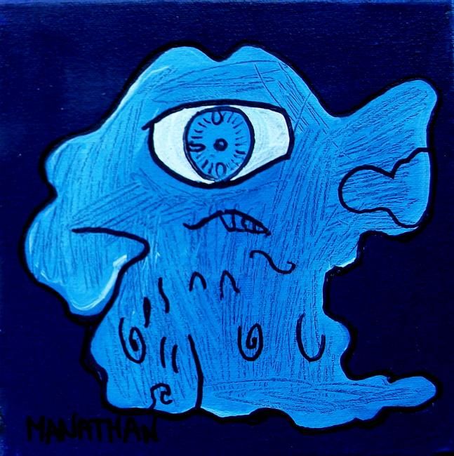 Painting titled "Gluant" by Nathalia Chipilova, Original Artwork, Oil
