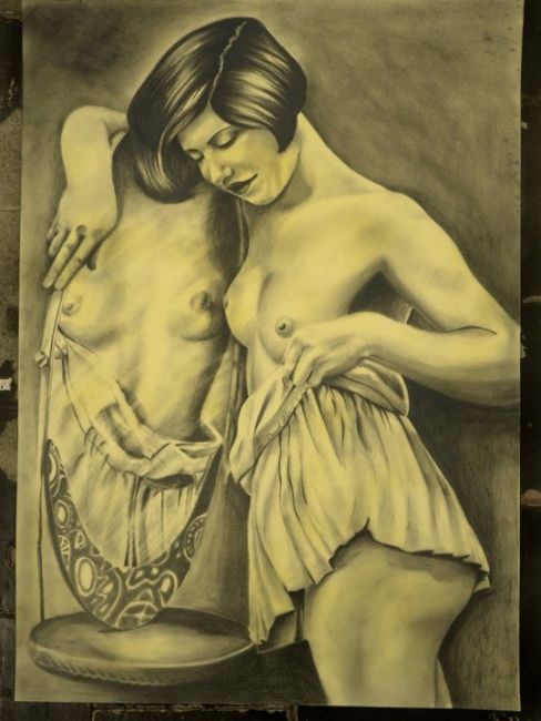 Drawing titled "Scoprirsi Donna" by Flowerangelblue, Original Artwork, Other