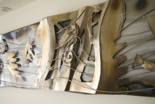 Sculpture titled "Music in the sea" by Editvarbanova, Original Artwork, Metals
