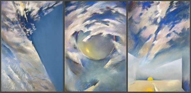 Tryptique 绘画, 44.9x90.6 in