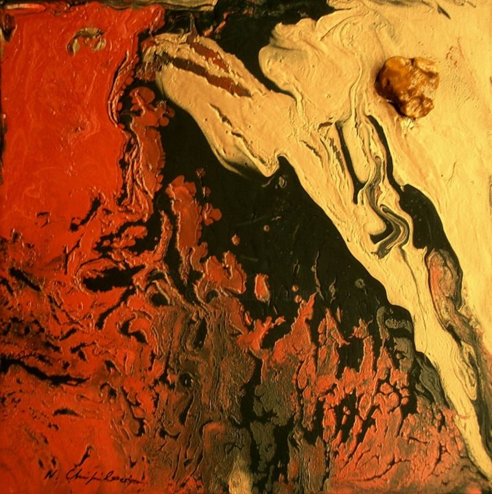 Painting titled "Initio 2 30x30 cm" by Nathalia Chipilova, Original Artwork, Acrylic