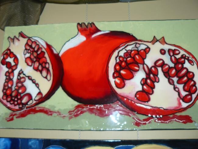 Painting titled "Pomme grenade" by Unknown Artist, Original Artwork