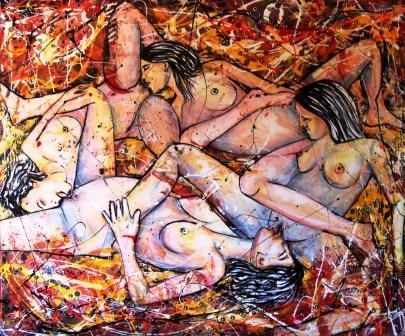Pintura intitulada "ROTUNDAS" por Mário Fresco, Obras de arte originais, Óleo