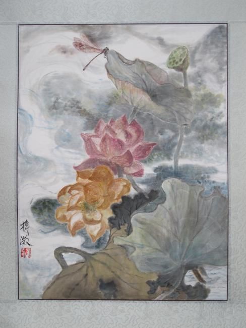 Painting titled "Lotus Land(part 1)-…" by Tsz Mei Wong, Original Artwork, Oil