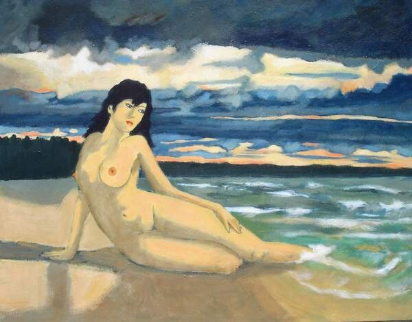 Peinture intitulée "CRÉPUSCULE ORAGEUX" par Marcel Clerc, Œuvre d'art originale, Acrylique