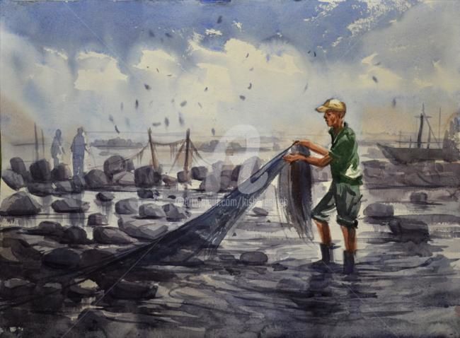 Painting titled "Daman&Due03" by Kishore Singh, Original Artwork, Oil