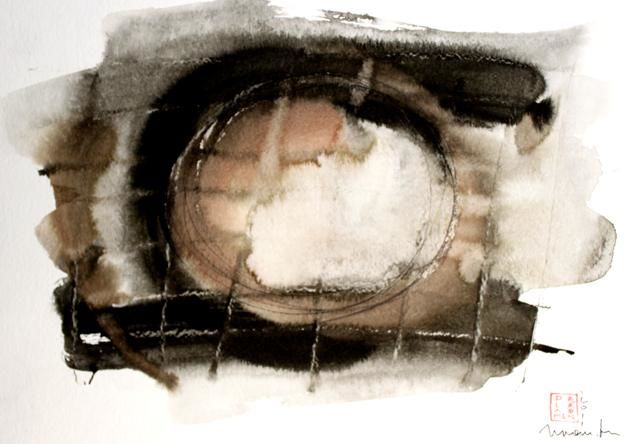 Schilderij getiteld "Moon in the Window" door Plamen Enev, Origineel Kunstwerk