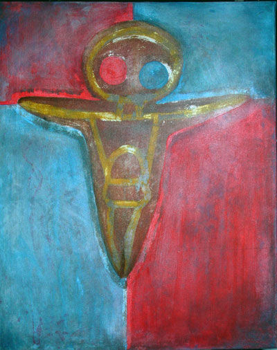 Schilderij getiteld "La Cruz de la Inoce…" door Mauricio Jose Miranda, Origineel Kunstwerk, Acryl