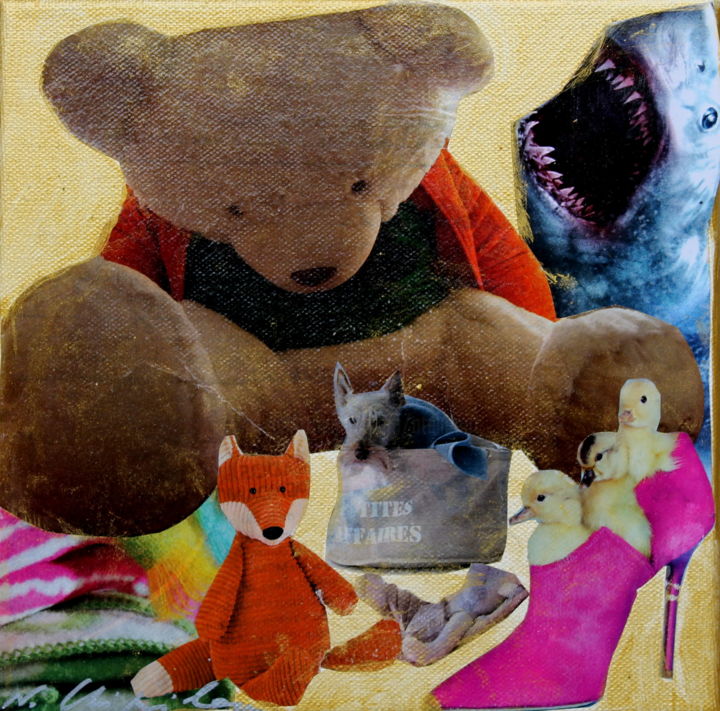 Collages titled "Les petites affaire…" by Nathalia Chipilova, Original Artwork, Paper cutting