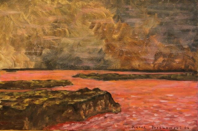 Peinture intitulée "ère primaire" par Pierre Paszkowski, Œuvre d'art originale, Huile