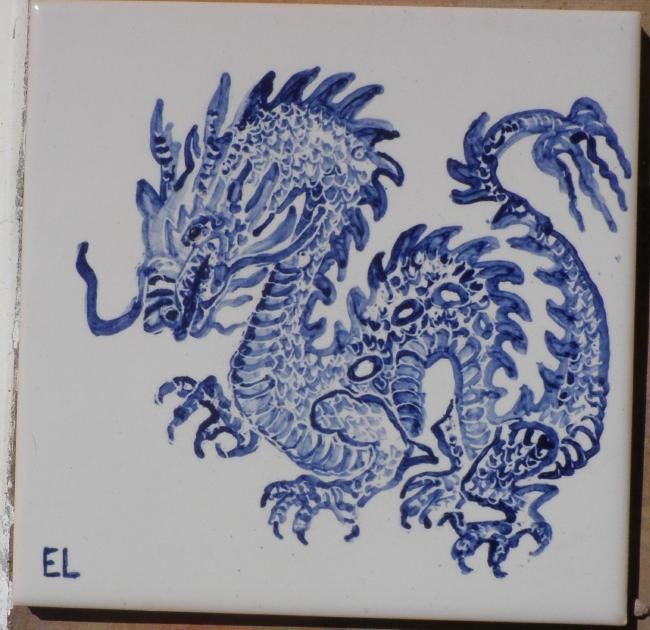 Painting titled "Dragon__red_650.jpg" by Eddy Lagrand, Original Artwork