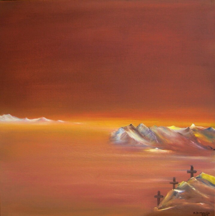 " Haute route " 绘画, 19.7x19.7 in