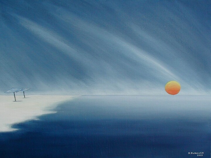 Peinture intitulée "" Retraite anticipé…" par Martial Dumoulin, Œuvre d'art originale, Huile Monté sur Châssis en bois