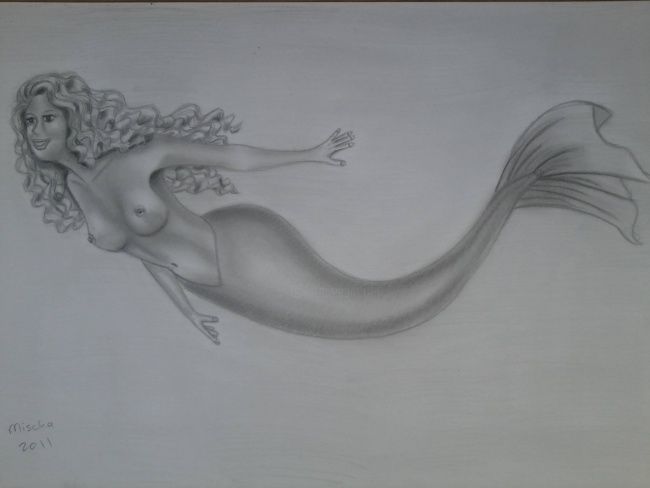 Drawing titled "IJsselmeermaid" by Mischa, Original Artwork, Other