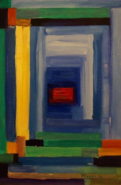 Peinture intitulée "Porte d'Aphrodite 2…" par Pierre Paszkowski, Œuvre d'art originale, Huile