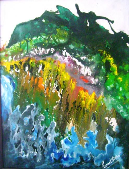 Painting titled "expidition" by Puneet Sinha, Original Artwork, Oil
