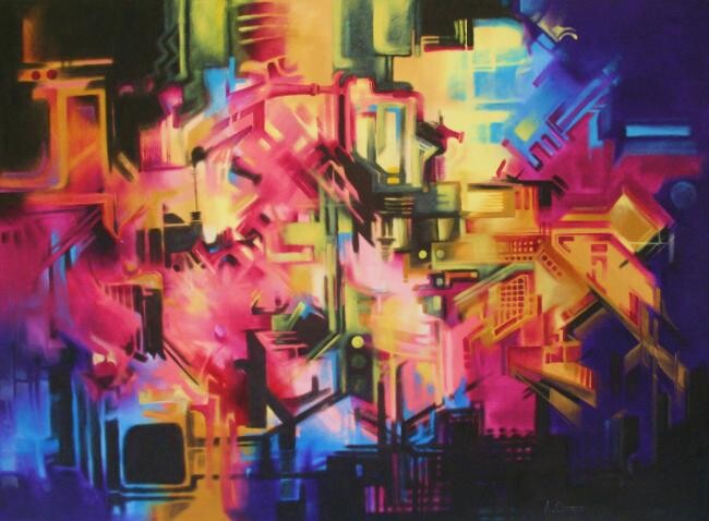 Painting titled "CANCION DE PRIMAVERA" by Antonio José Correa Grisales (A. CORREA), Original Artwork, Oil