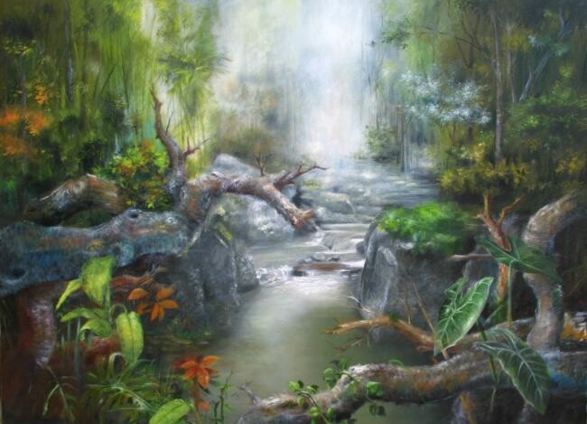 Painting titled "ALTO YUMA" by Antonio José Correa Grisales (A. CORREA), Original Artwork, Oil