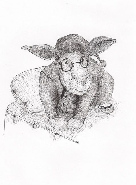 Drawing titled ""кролик 2"" by Olga Zuravlova, Original Artwork