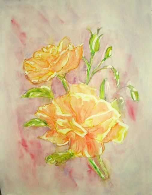 Pittura intitolato "fleur 2" da Vall, Opera d'arte originale, Acquarello