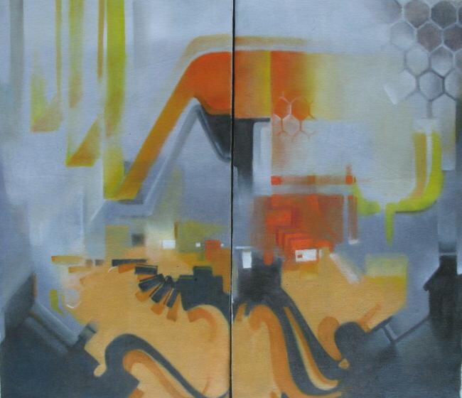 Painting titled "XILÓFONO" by Antonio José Correa Grisales (A. CORREA), Original Artwork, Oil
