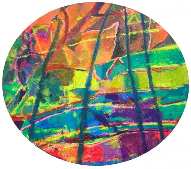 Ζωγραφική με τίτλο "Cet été là, j'ai rê…" από Anne Maury, Αυθεντικά έργα τέχνης, Λάδι