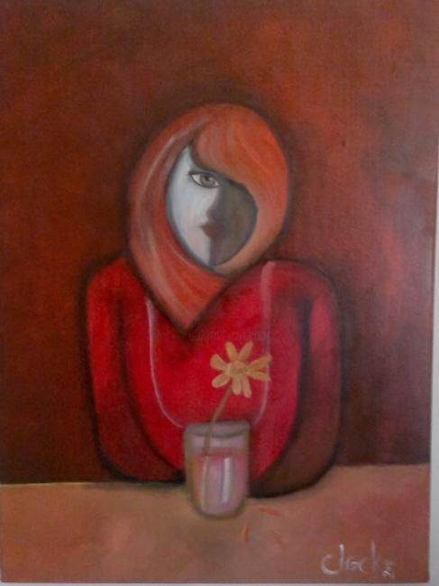 Malerei mit dem Titel "Loves me ..loves me…" von Clock, Original-Kunstwerk, Öl