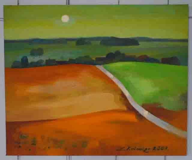 Peinture intitulée "Countryside" par Laine Kainaize, Œuvre d'art originale