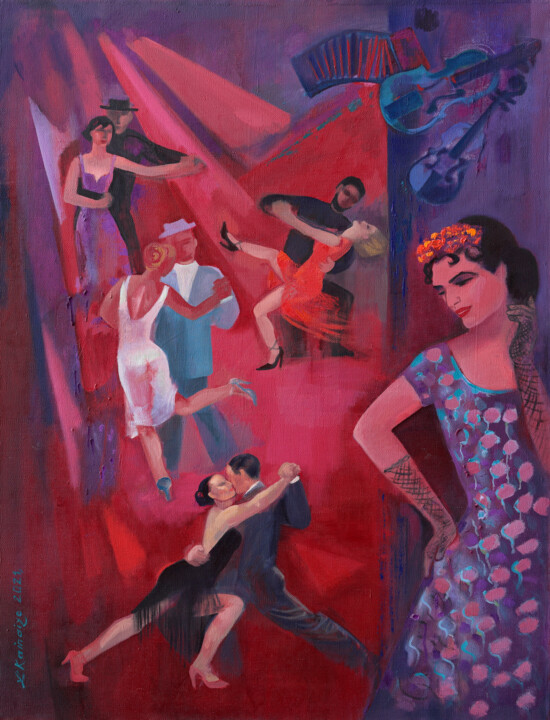 Peinture intitulée "Tango el Choclo" par Laine Kainaize, Œuvre d'art originale, Huile